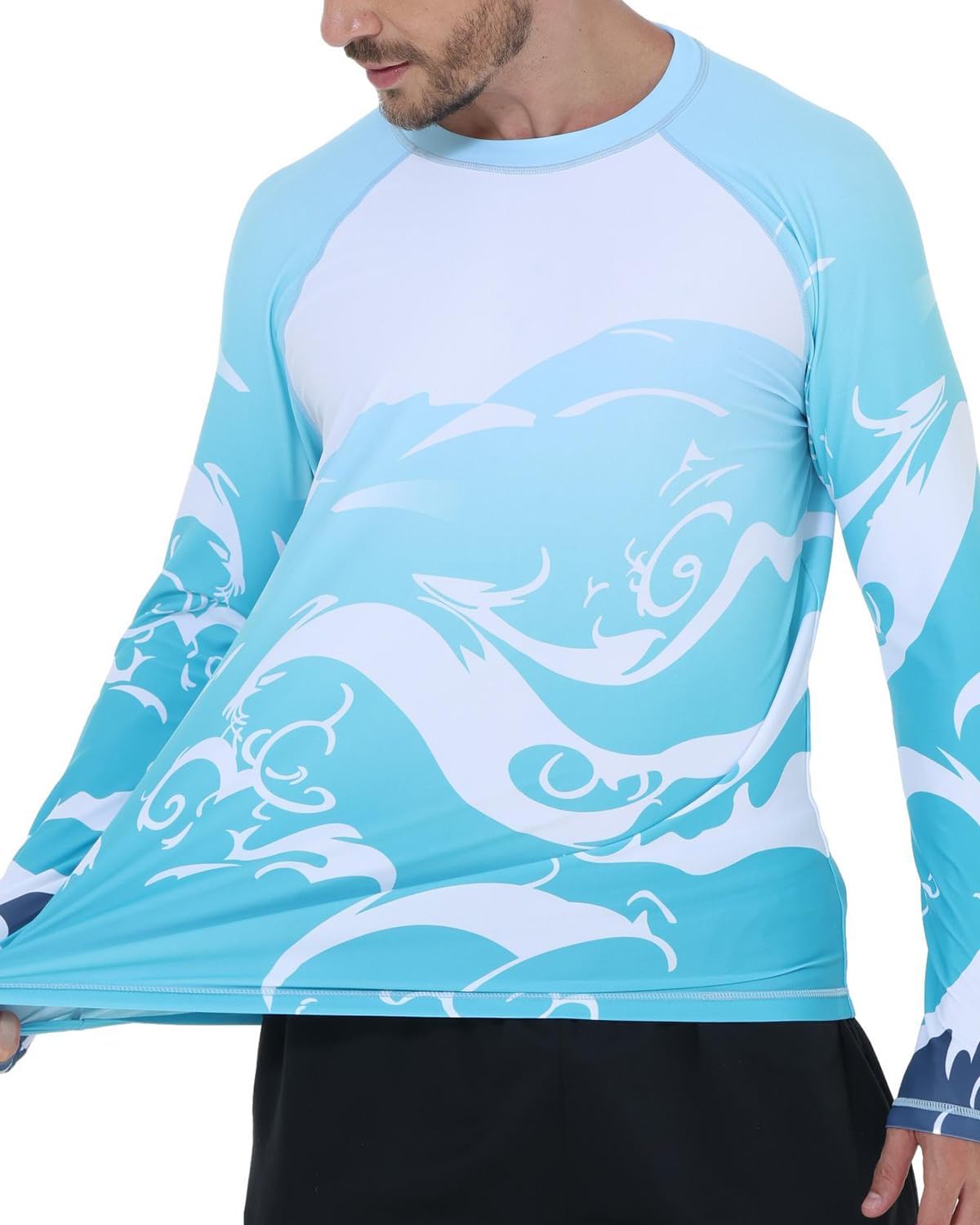 VAYAGER Men's Swim Shirts UPF 50+ Rash Guard Long Sleeve Quick Dry T-Shirt Loose Fit Water Fishing UV Protection Shirts - Image 4