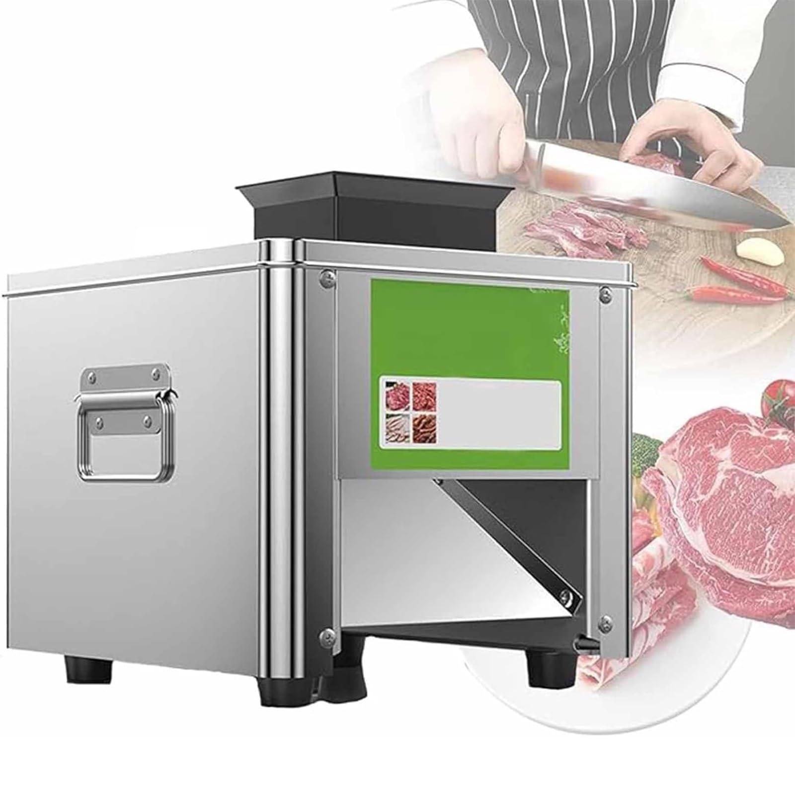 Cortadora De Carne Eléctrica 850W - Máquina Cortafiambres Profesional, 310r/min, Acero Inoxidable, Capacidad 150kg/h, Ideal Para Carne Fresca Y Verduras En Cocinas Comerciales(15mm)