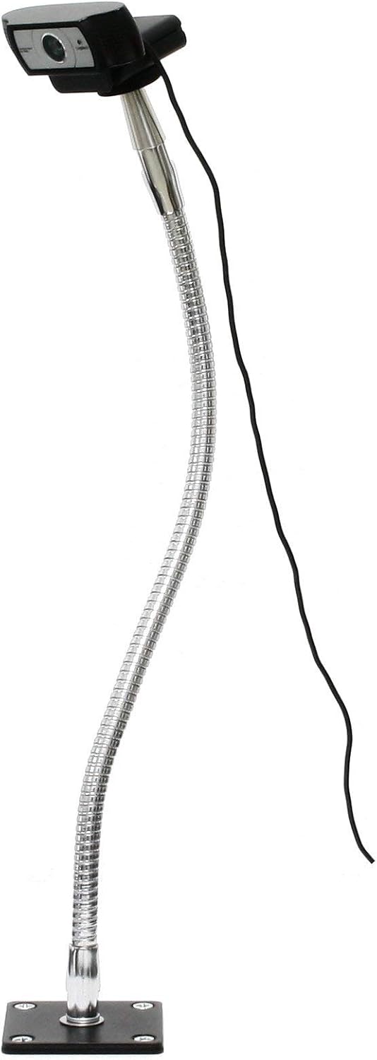 18" Light-Duty Flexible Arm Webcam Stand with Plate Mount