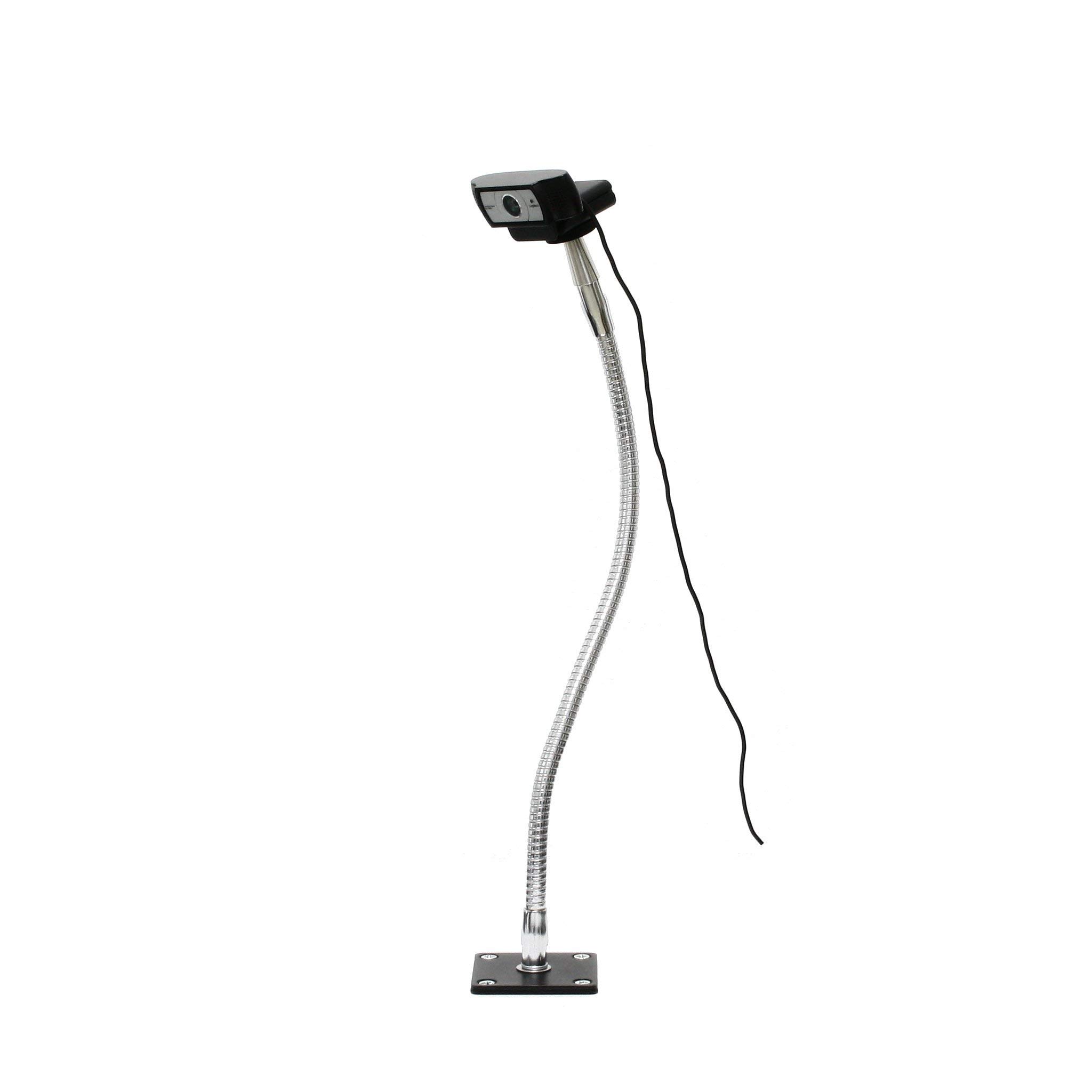 18" light-duty flexible arm webcam stand with plate mount