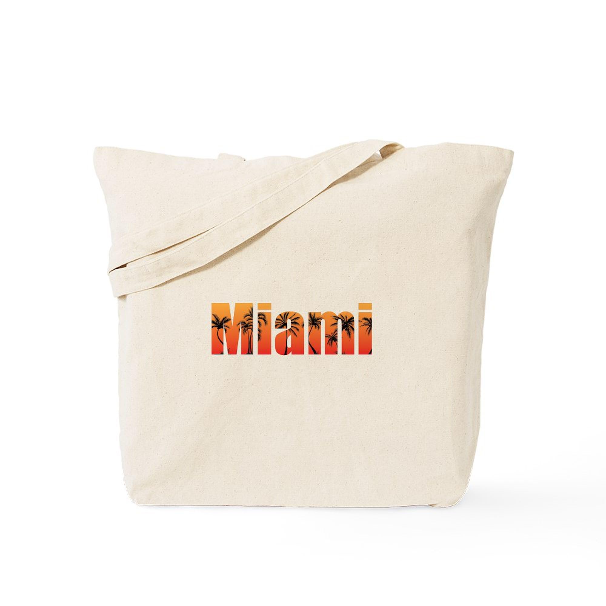 CafePress Miami Florida Natural Canvas Tote Bag, Reusable Shopping Bag