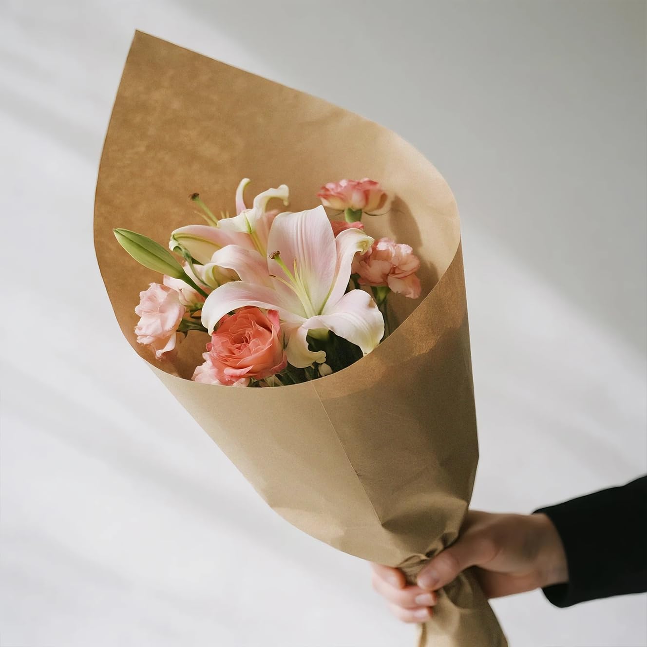20 Feuilles Papier Cadeau Imperméable Blanc Pour Bouquets De Fleurs - Emballage Fleuriste Élégant