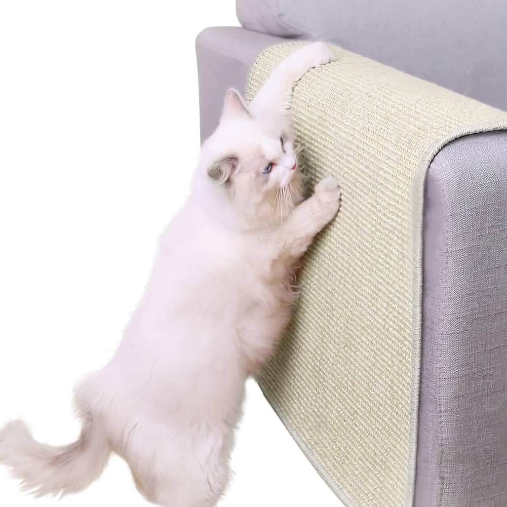 review Cat Scratching Mat Cat Scratch Furniture Couch Protector Natural Sisal Cat Scratching Pad Cat Scratcher Mat Cat Couch Cover Guard Cat Scratch Pad Sticky Tapes Protecting Sofa Couch Carpet Furniture