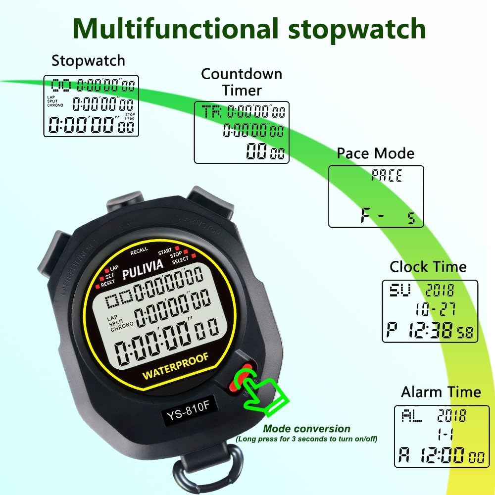 PULIVIA YS-810F Multifunctional Stopwatch Modes