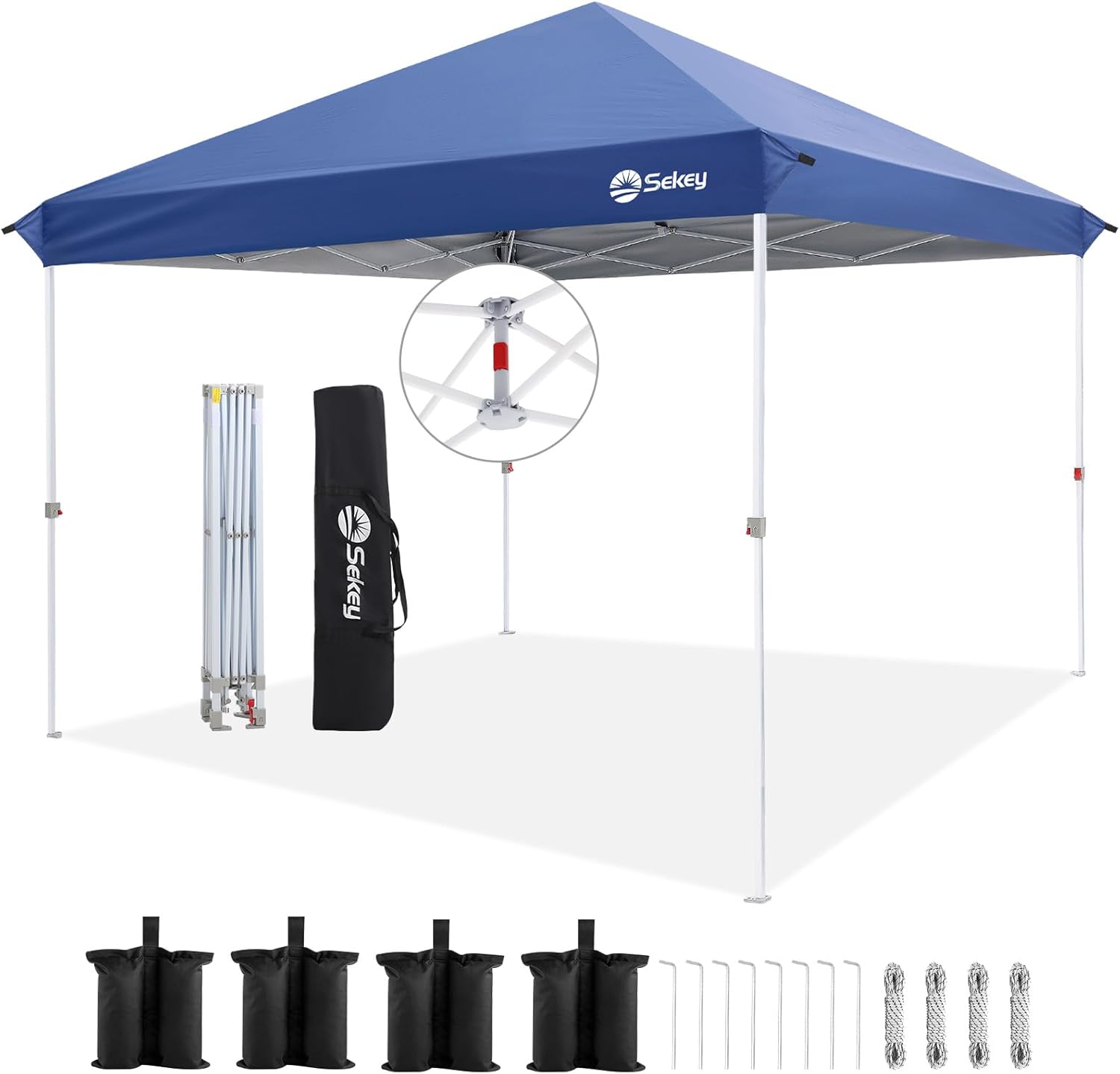 Sekey 10x10 Pop Up Canopy with One Push Setup- Beach Tent with 99% UV Blocking - Instant Outdoor Sun Shade for Events