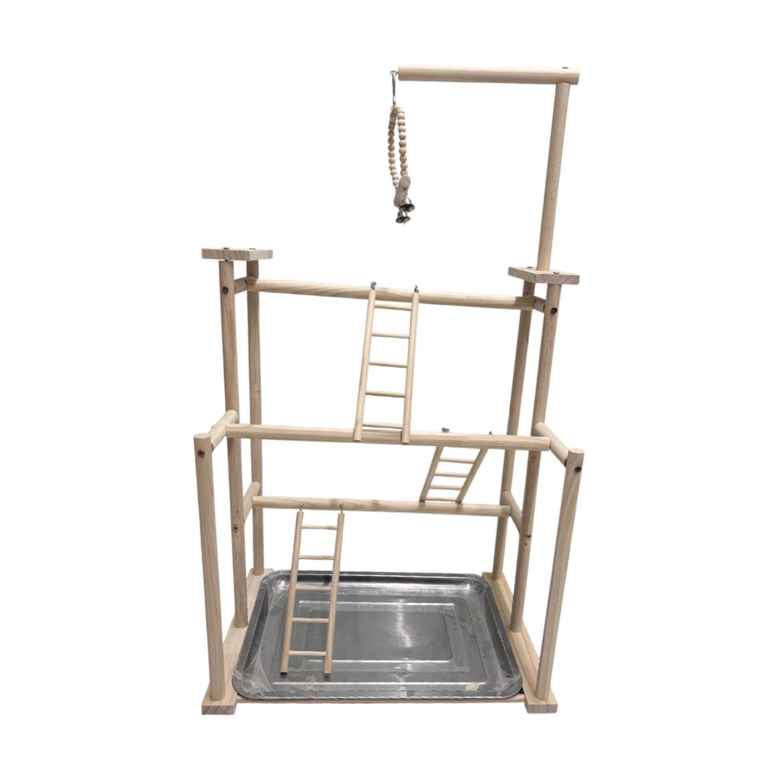 Robusto supporto per uccelli in legno per parco giochi per pappagalli, centro attività per coinvolgere i compagni pennuti, inseparabili quotidiani,