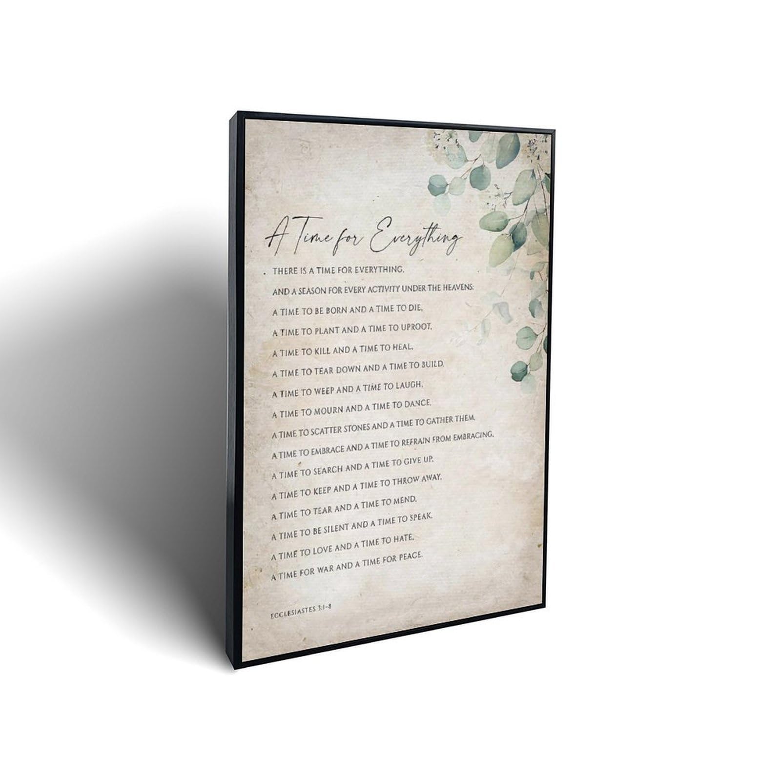 Ecclesiastes 3 1-8 Bible Verses Art Scripture Quotes Framed Canvas Wall Art
