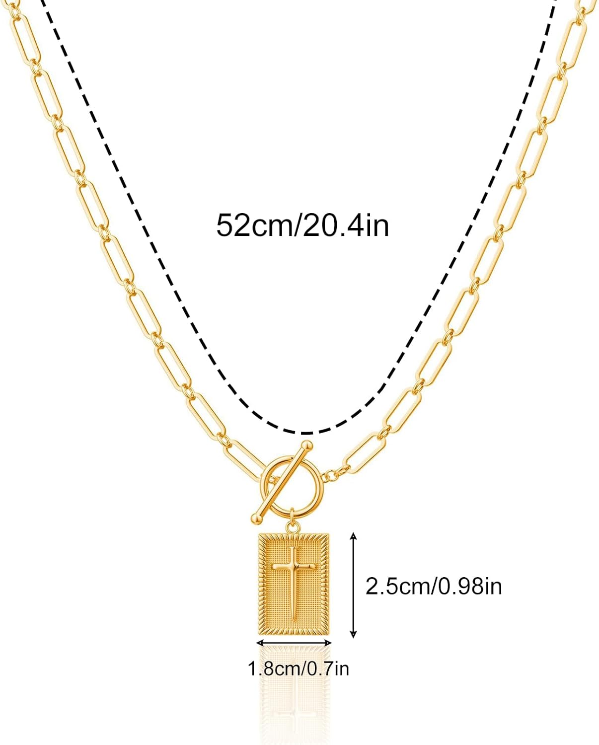 Gold Layered Necklaces for Women,Dainty 14k Gold Plated Stackable Choker Necklaces for Women,Trendy Layering Pearl Chain Paperclip Pendant Jewelry Set Gifts - Image 8