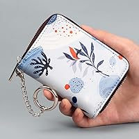 Vista 75 de FurArt - Cartera para tarjetas de crédito, soporte para tarjetas con cremallera para hombres y mujeres, bloqueo RFID, cartera con llavero