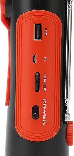 Miniatura 9 de Radio de manivela solar, manivela portátil SOS alarma AM FM WB linterna radio de 3 vías, radio de emergencia alimentada de 2600 mAh para campamento