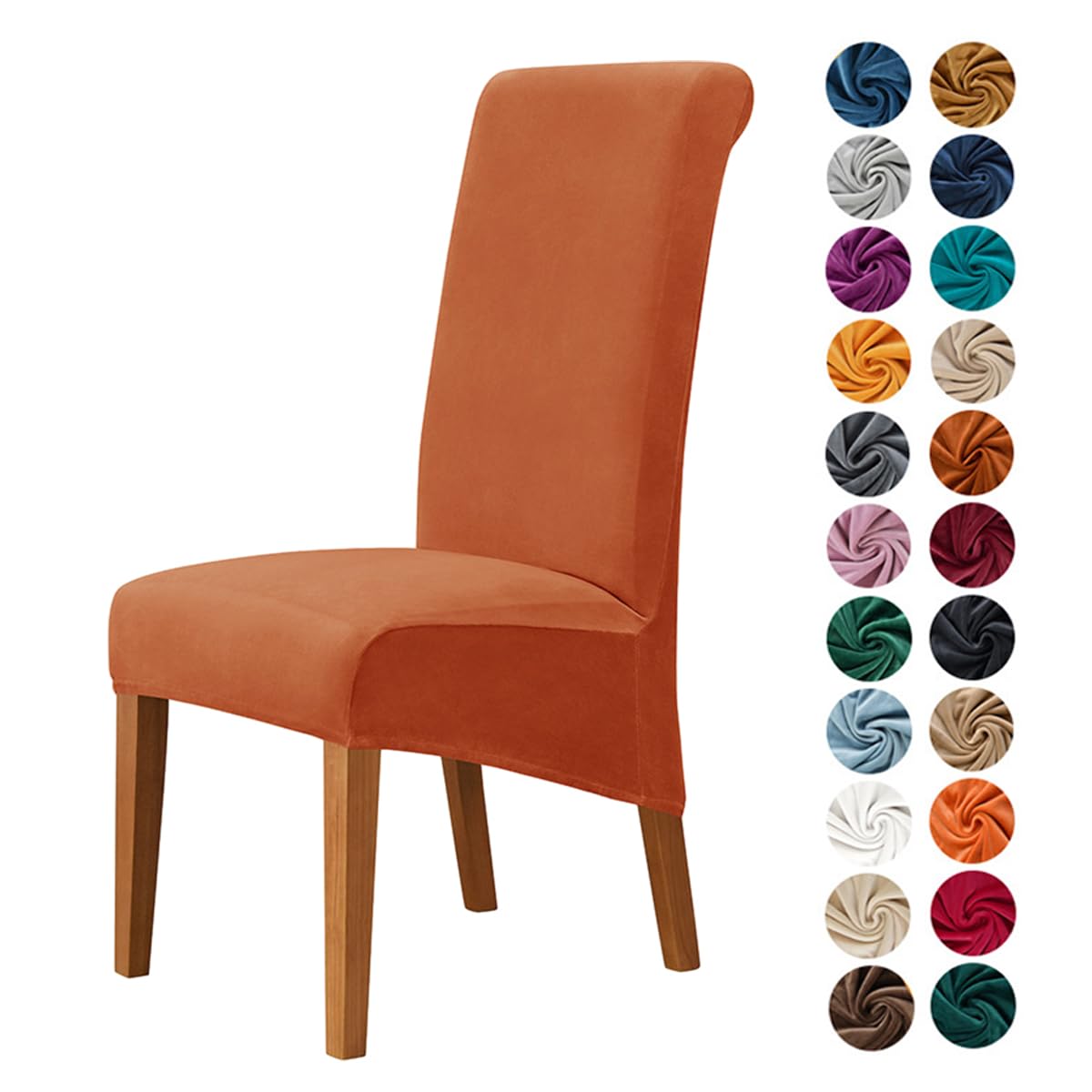 Lukery Stretch Chair Covers Set of 2/4/6 Thicken Velvet Kitchen Chair Covers, Washable Dining Room Chair Covers Chair Covers Protector for Restaurant,