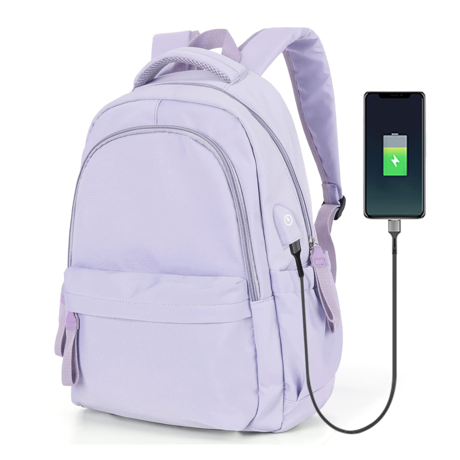 WEPLANSchool Backpack Womens College Rucksack Lightweight School Bag Water Resistant Casual Travel Daypack College Secondary School Bags for Teenage Girls Boys fits 14 Inch Laptop Bookbag