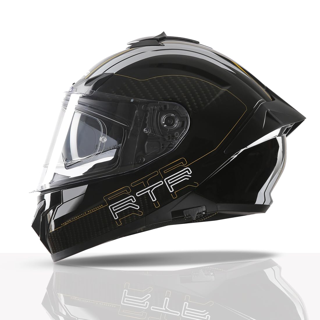 TVS Racing Hurricane Series Full Face Dual Visor Helmet for Men | Premium Bike Helmets with ABS Shell | Quick Release System | Aerodynamic Design | ECE, DOT & ISI Certified