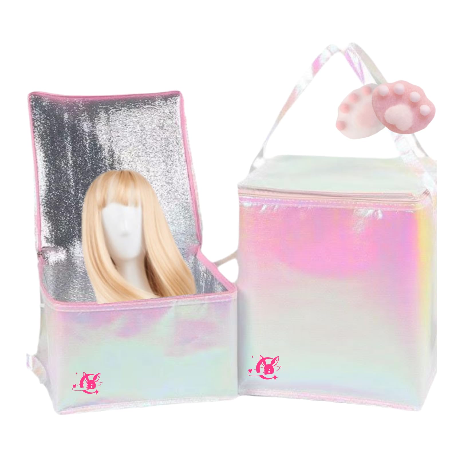 FXiaoy Collapsible Wig and Fursuit Bag, Waterproof and Sun-Protected, Easy Carry for Cosplay Outfits (Large)