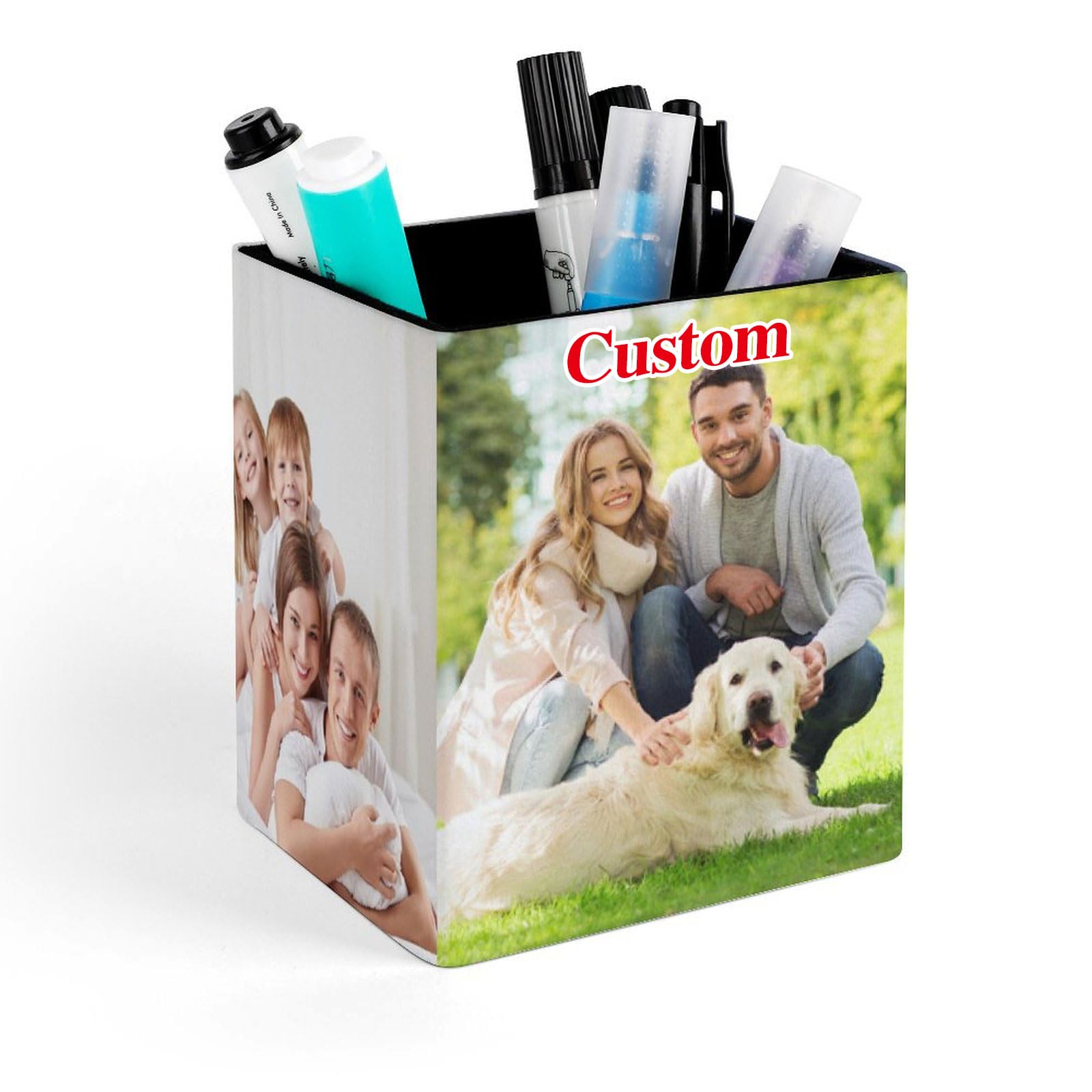 Quilia Personalised Pen Holder | Custom Pencil Holder with Photo/Text/Name | Suit for Office School Home Supplies |Unique Desktop Stationery Organizer