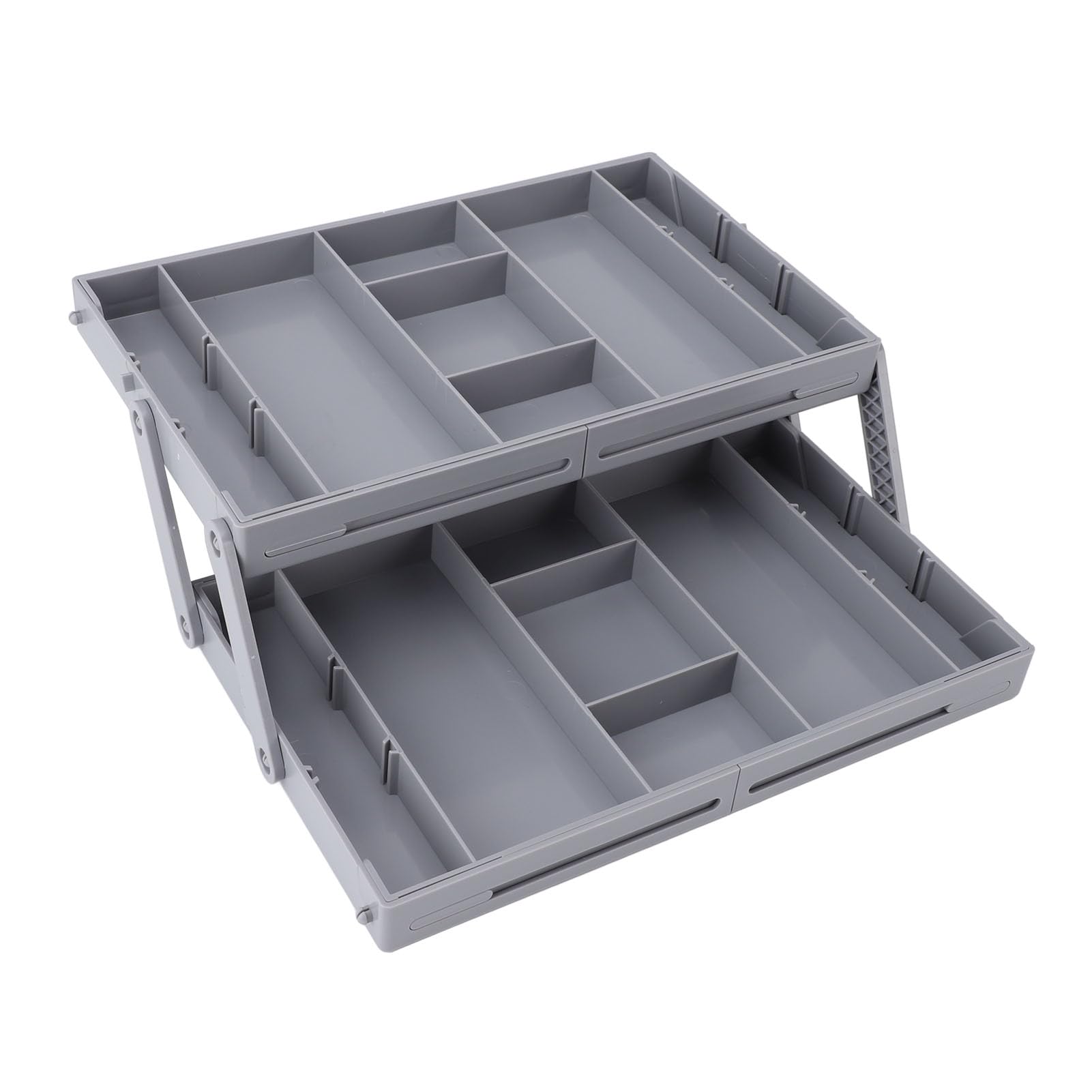 Drawer Organizer, Multi Layer Drawer Small Storage Organizer Expandable Jewelry Organizer Tray, Saving Space, Foldable Makeup Storage Display Case for Dresser Bathroom Kitchen (2