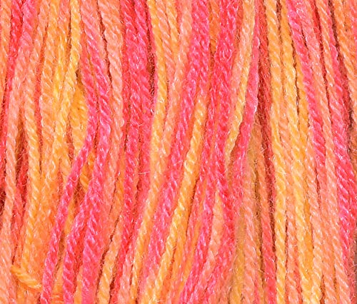 Image of M.G Rangoli Multi Orange (500 gm) Wool Hank Hand Knitting Wool /Art Craft Soft Fingering Crochet Hook Yarn, Needle Knitting Yarn Thread Dyed