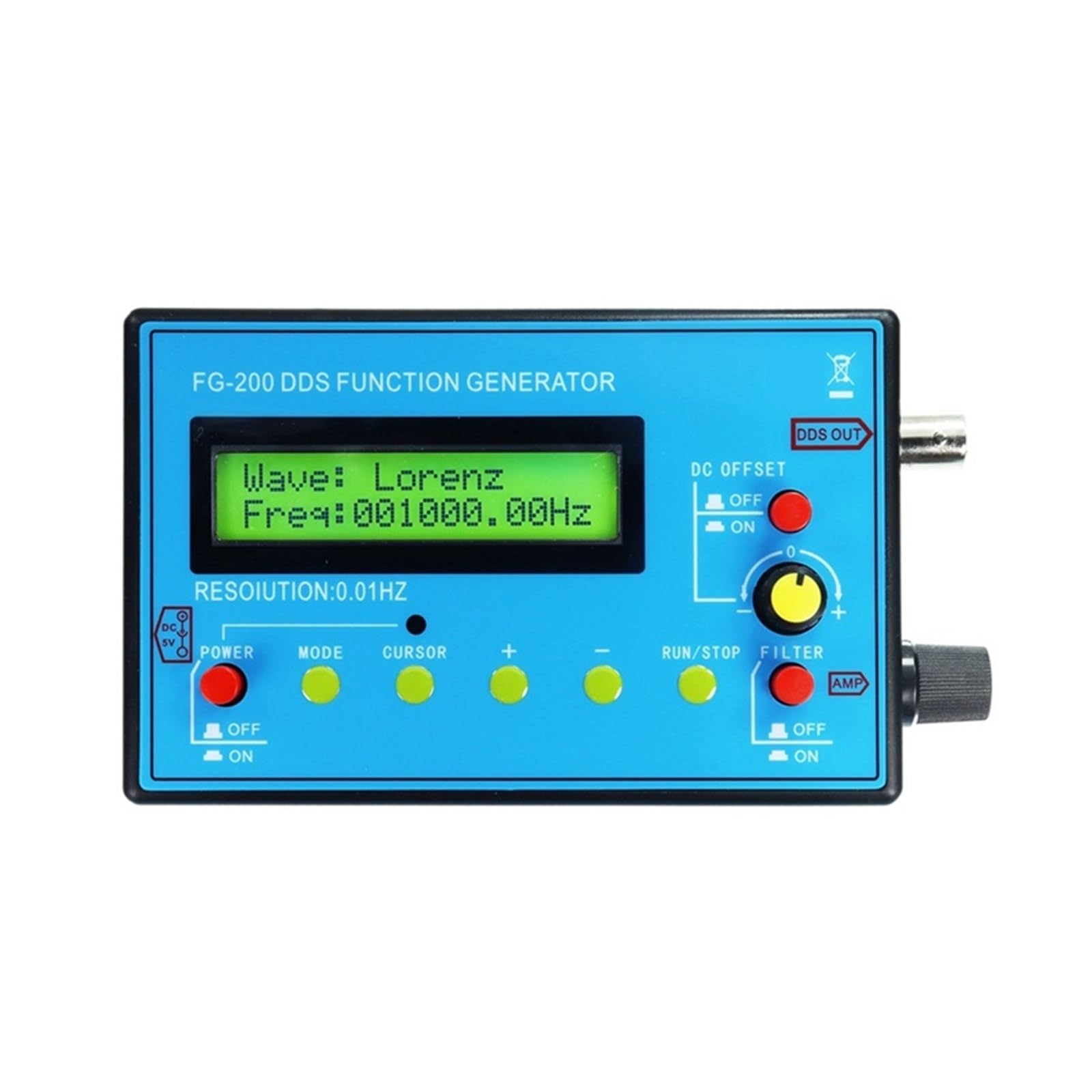 FG-200 Funkcja DDS Generator Sygnału Licznik Częstotliwości 0,01 Hz - 500 KHz Źródło Przebieg Sinusoidalny + Kwadratowy + Piłokształtny Stabilny Niezawodny
