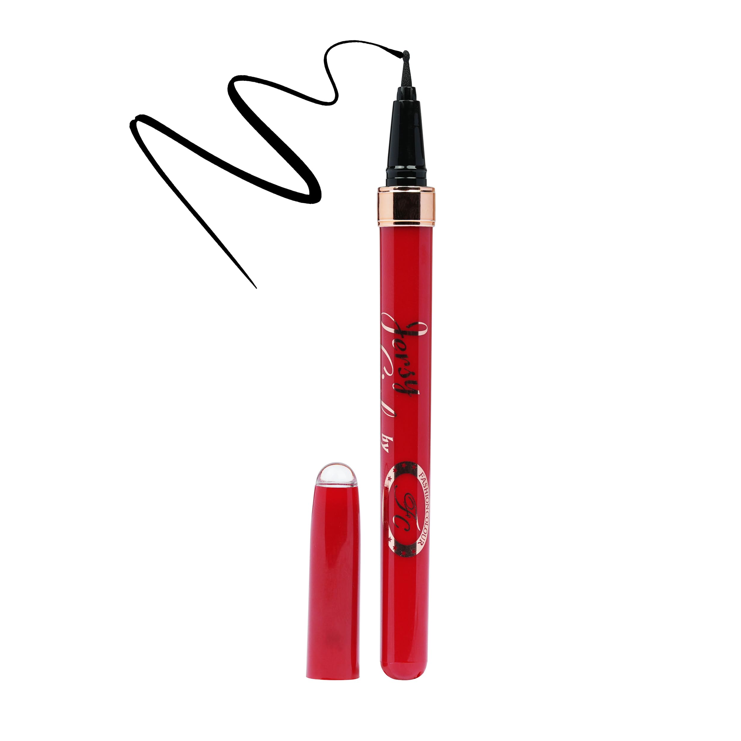 Jersy Girl By Fashion Colour Eyeliner Pen Waterproof Black (1ml) | Ball Tip Eyeliner Pen | Waterproof And Long Lasting Liquid Eyeliner | Smudge Proof Eye Makeup | Quick Drying | Matte Finish & Waterproof Eyeliner (Black)-picture-13