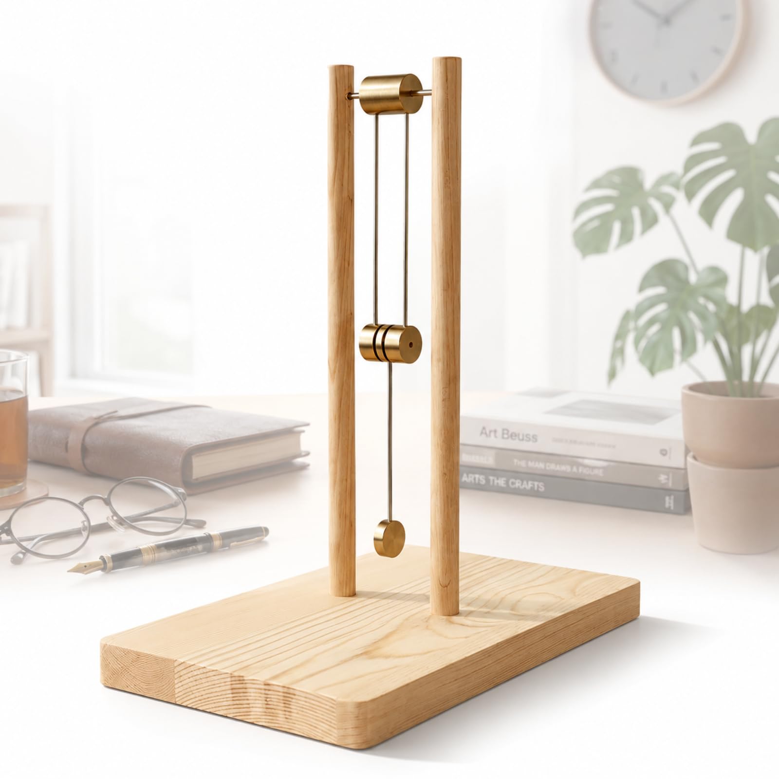 Péndulo Doble Caótico, Péndulo Doble Caótico De Madera, Escultura De Movimiento Físico para Escritorio De Oficina, Estudio En Casa, Demostración Stem