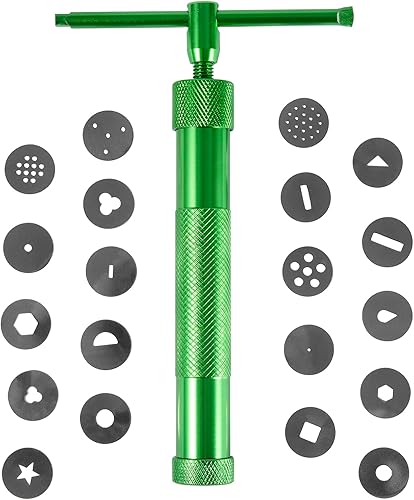 Extrusor de arcilla de acero inoxidable, extrusor de pasta de azúcar, fondant, juego de herramientas de decoración de cerámica y arcilla de