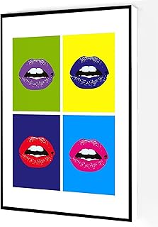 Pop Art Lips Canvas Wall Art,Colour Pop Print Modern Artwork Painting Fo...