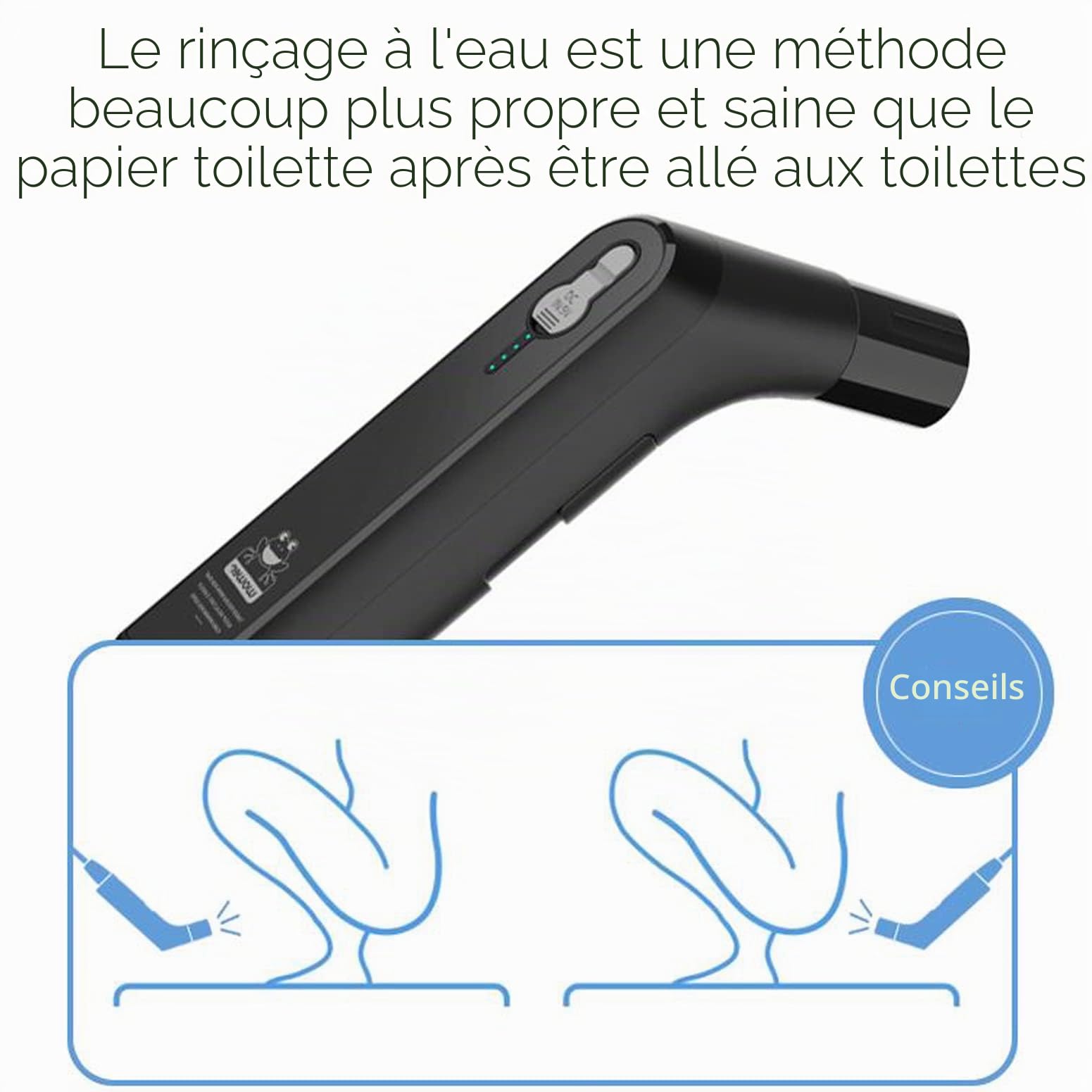 Pulvérisateur de voyage personnel électrique rechargeable pour toilettes, salle de bain et randonnée en plein air
