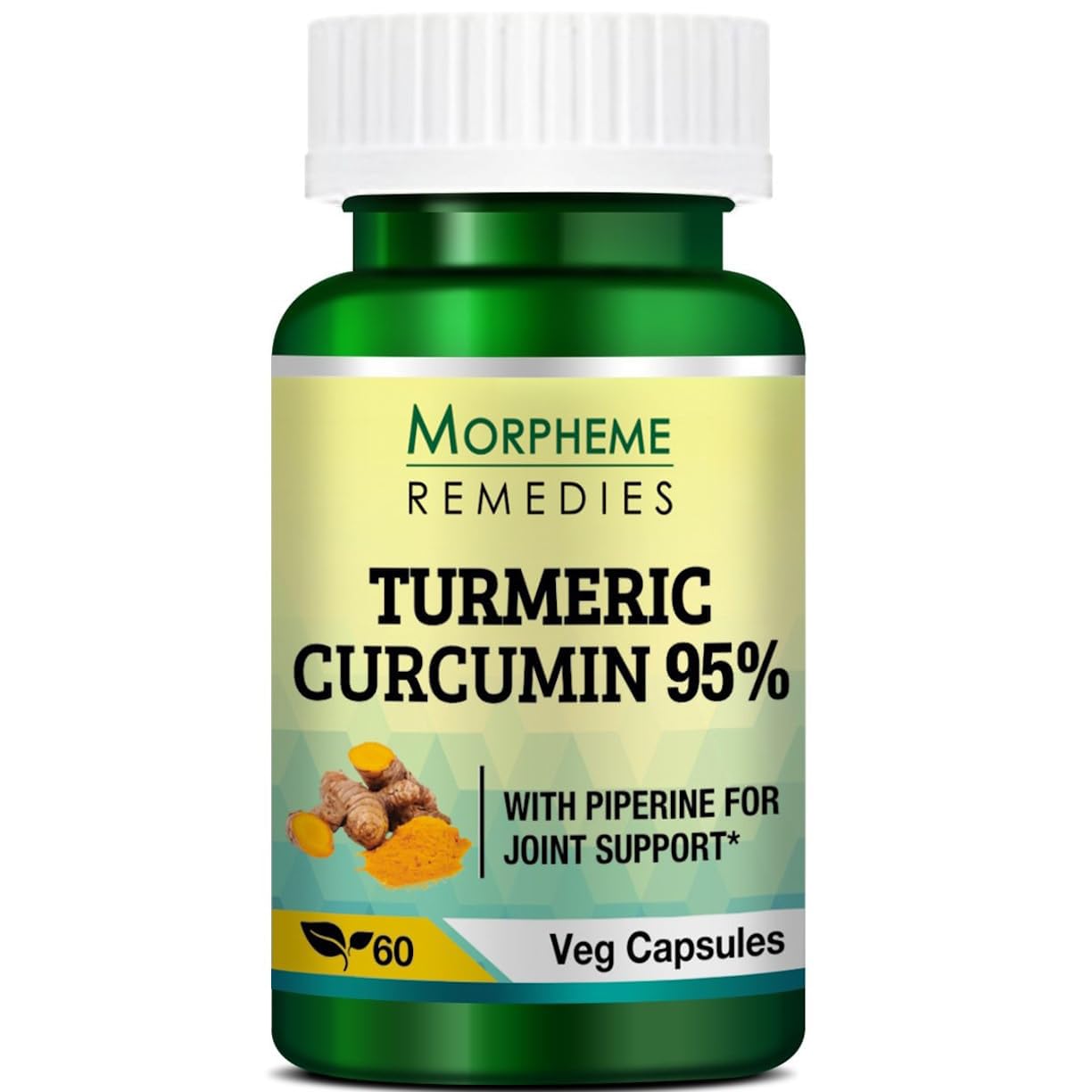 Morpheme Remedies Turmeric Curcumin 95% with Piperine for Joint Support - 60 Veg Capsules-image-15