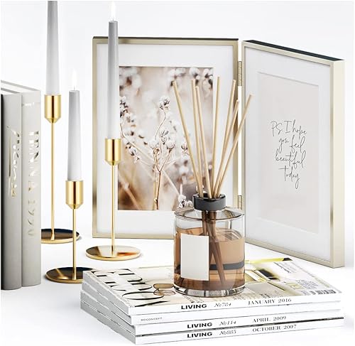 Miniatura 3 de Portavelas dorado, juego de 6 portavelas cónicos, de metal, para centros de mesa, bodas, cenas, fiestas