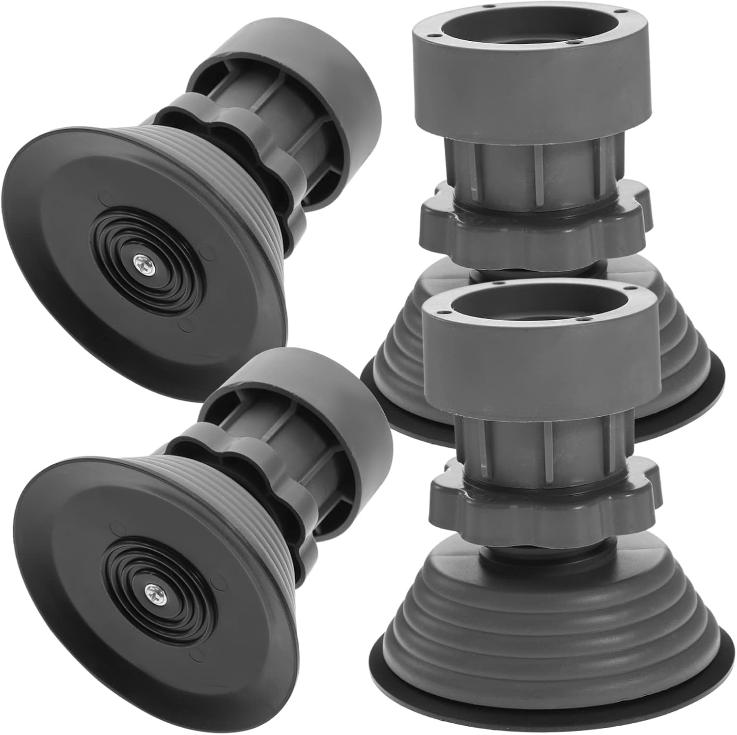 4pcs Adjustable Height Washer Dryer Anti-slip Vibration Mat Noise-reducing Rubber Foot Pads for Washing Machines Stable and Durable Floor Protectors