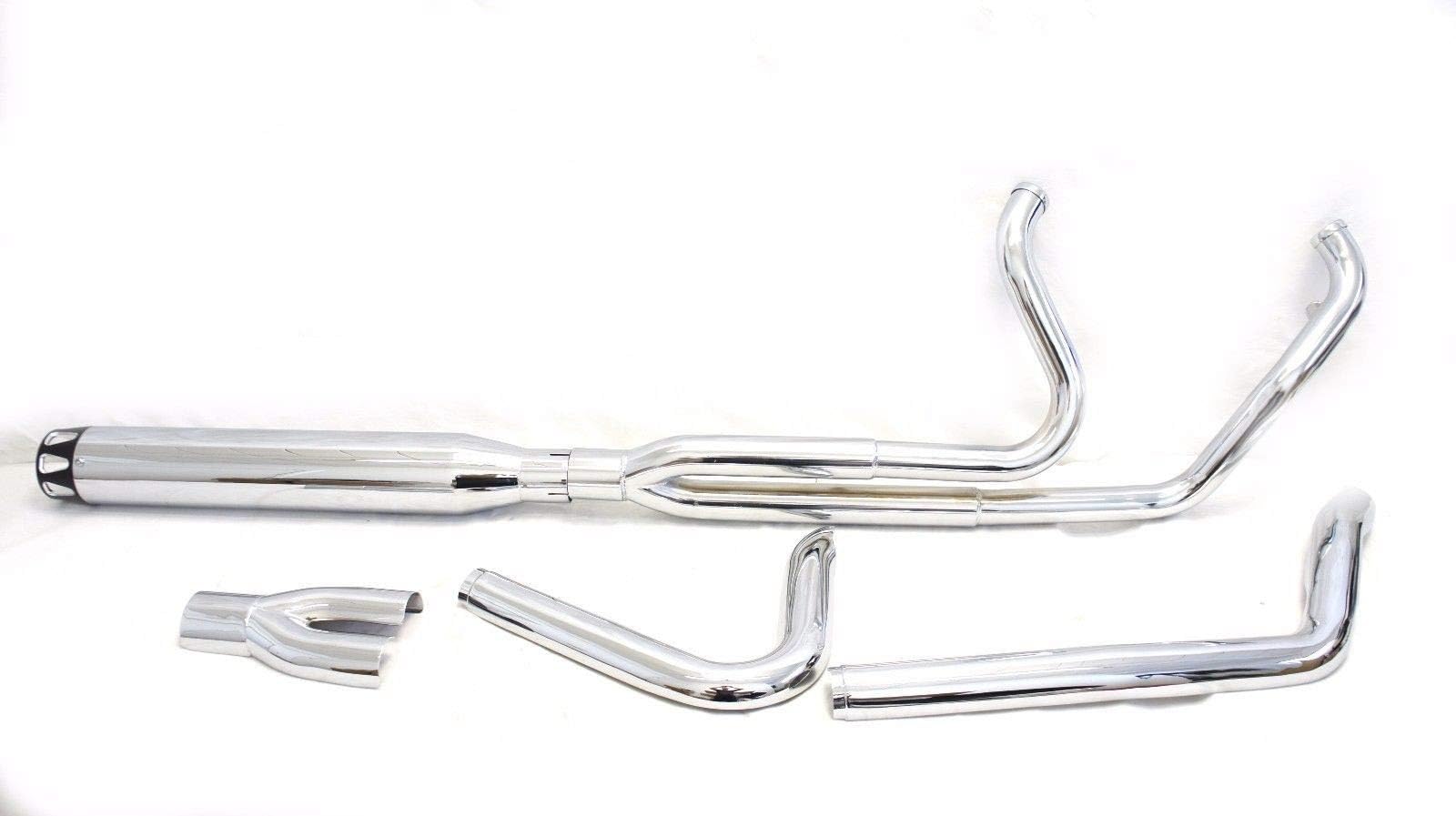 Mutazu Chrome Cannon 4" 2 into 1 Muffler Exhaust Set for 95-2016 Harley Touring