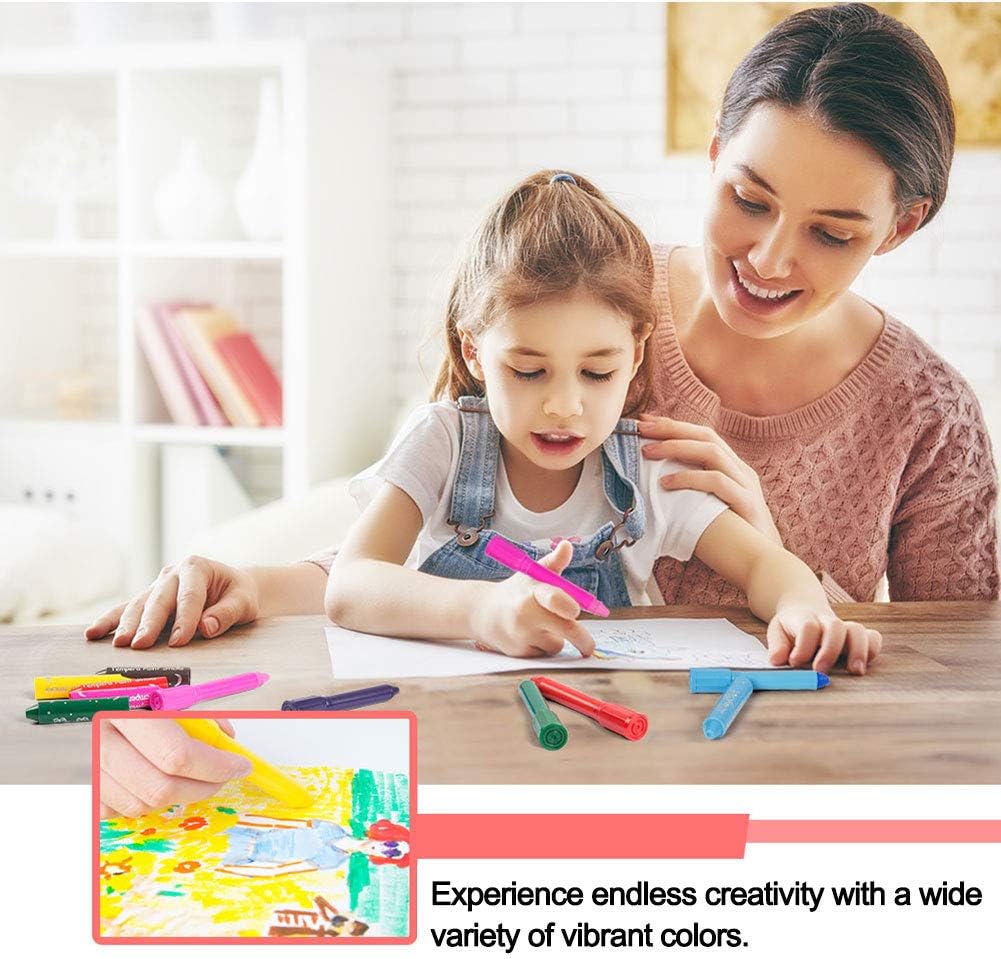 MayMoi Washable Crayons Tempera Paint Sticks for Kids, Teens and Adults, 24 Colors, Non-Toxic, Quick Drying : Toys & Games