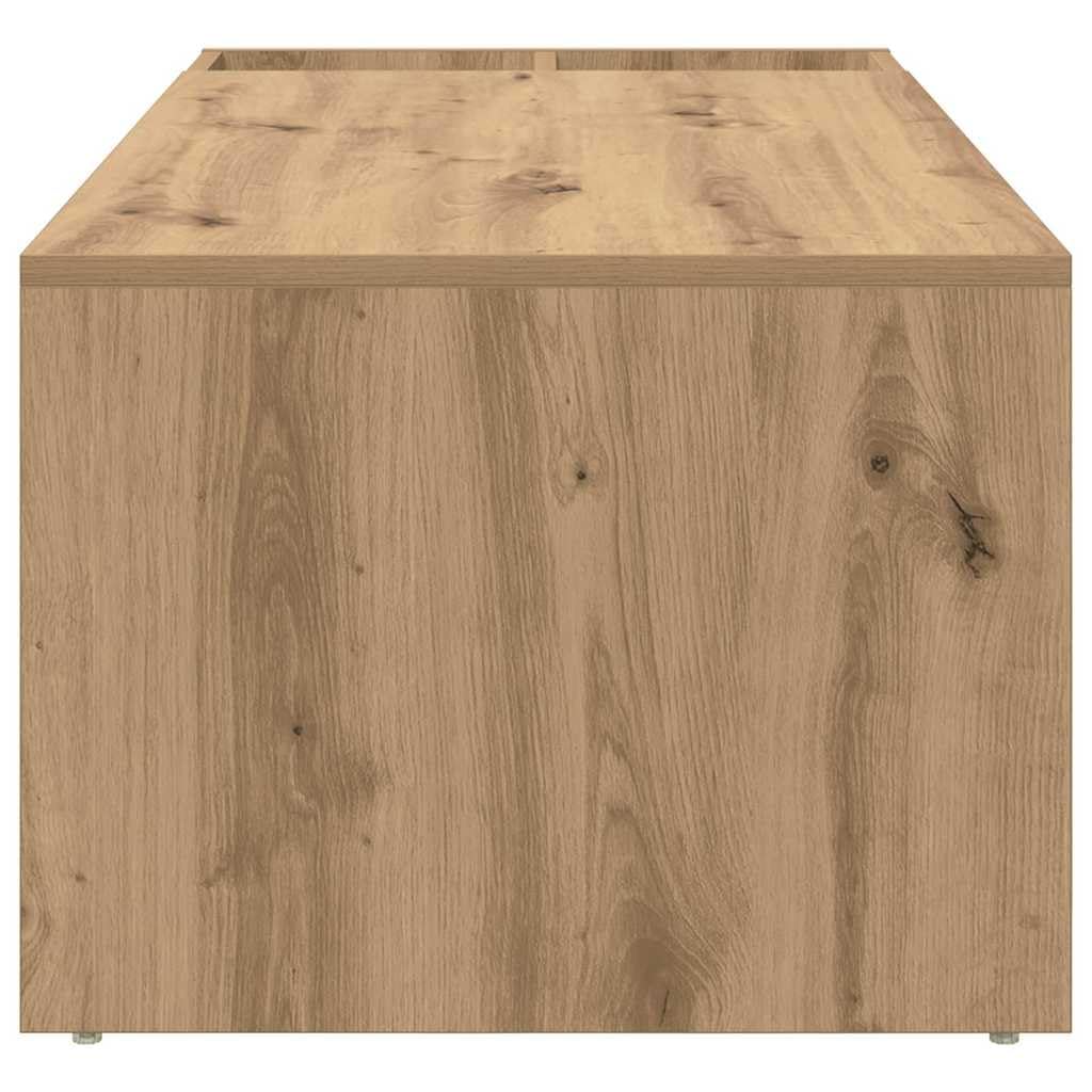 Mesa de centro de madera de roble Artisan, 101,5 x 50 x 37 cm, con estante para salón, mesa de centro rectangular con mucho espacio para libros y decoración, superficie fácil de limpiar