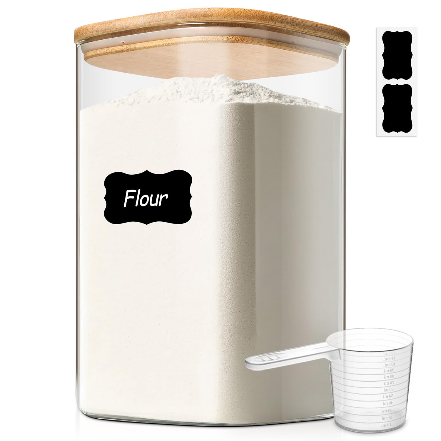 ComSaf Bocal en Verre Avec Couvercle, Pot en Verre Avec Couvercle, 4400 ml, Lot de 1 Pièce, Convient Pour Riz Blanc, Mélange de Noix de Cajou, Bouillon de Poulet Concentré