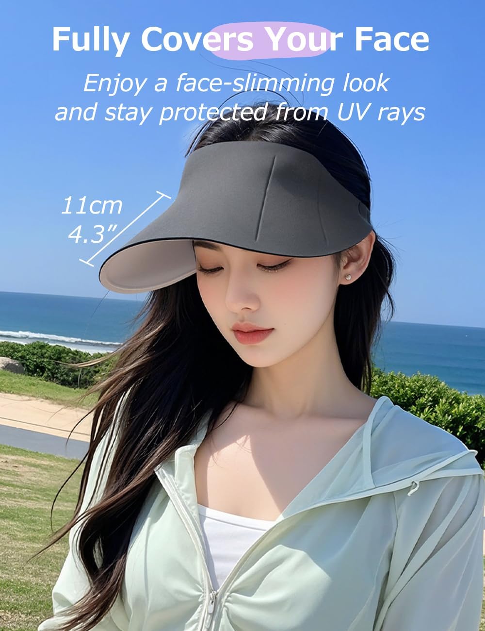 63g ONLY Ultra-Lightweight Foldable Sun Visor Hat for Women, 99% UV Block, Foldable & Packable Beach Outdoor Travel Cap