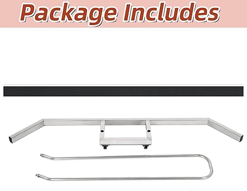 Miniatura 7 de AIWFL Escoba de acero inoxidable para cancha de tenis deportiva con rueda, lanzadera de lluvia resistente con hoja de espuma EVA, escoba de goma