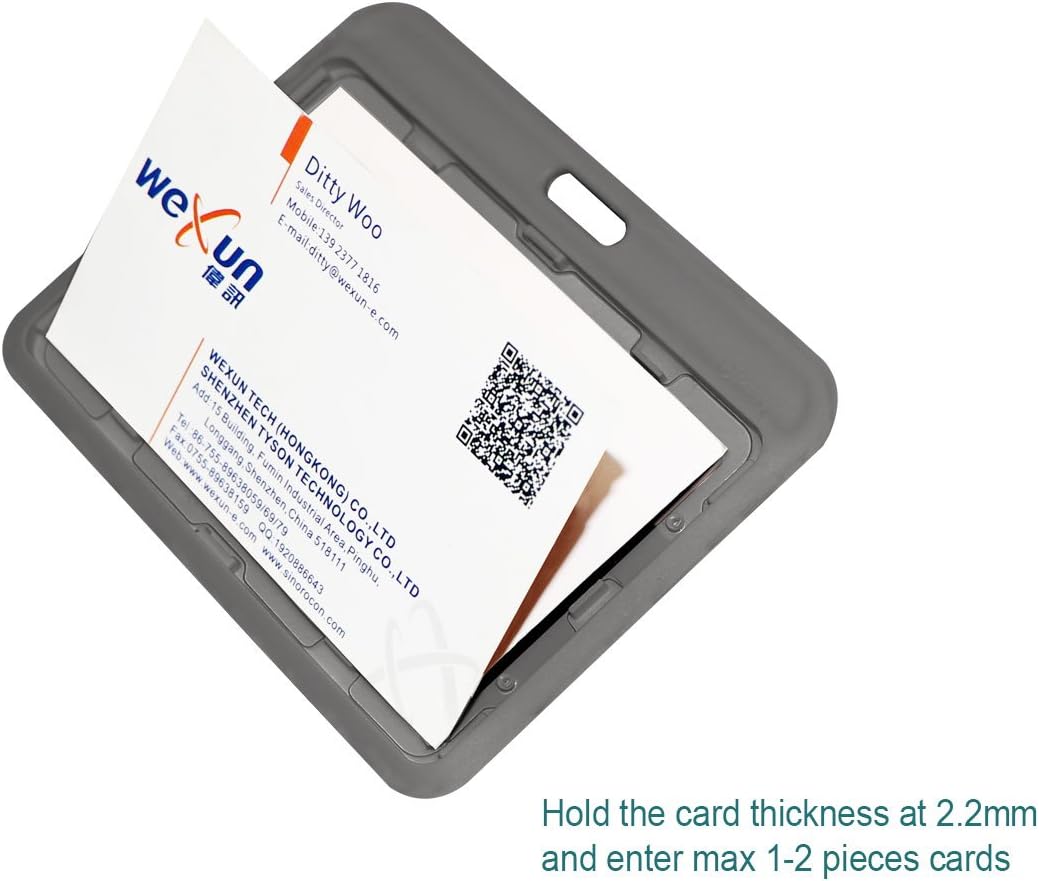 Badge Holder, ROCONTRIP Plastic ID Badge Card Holder, RFID Blocking Vertical ID Badge Holder with Neck Lanyard/Strap for Office ID, School ID (1)