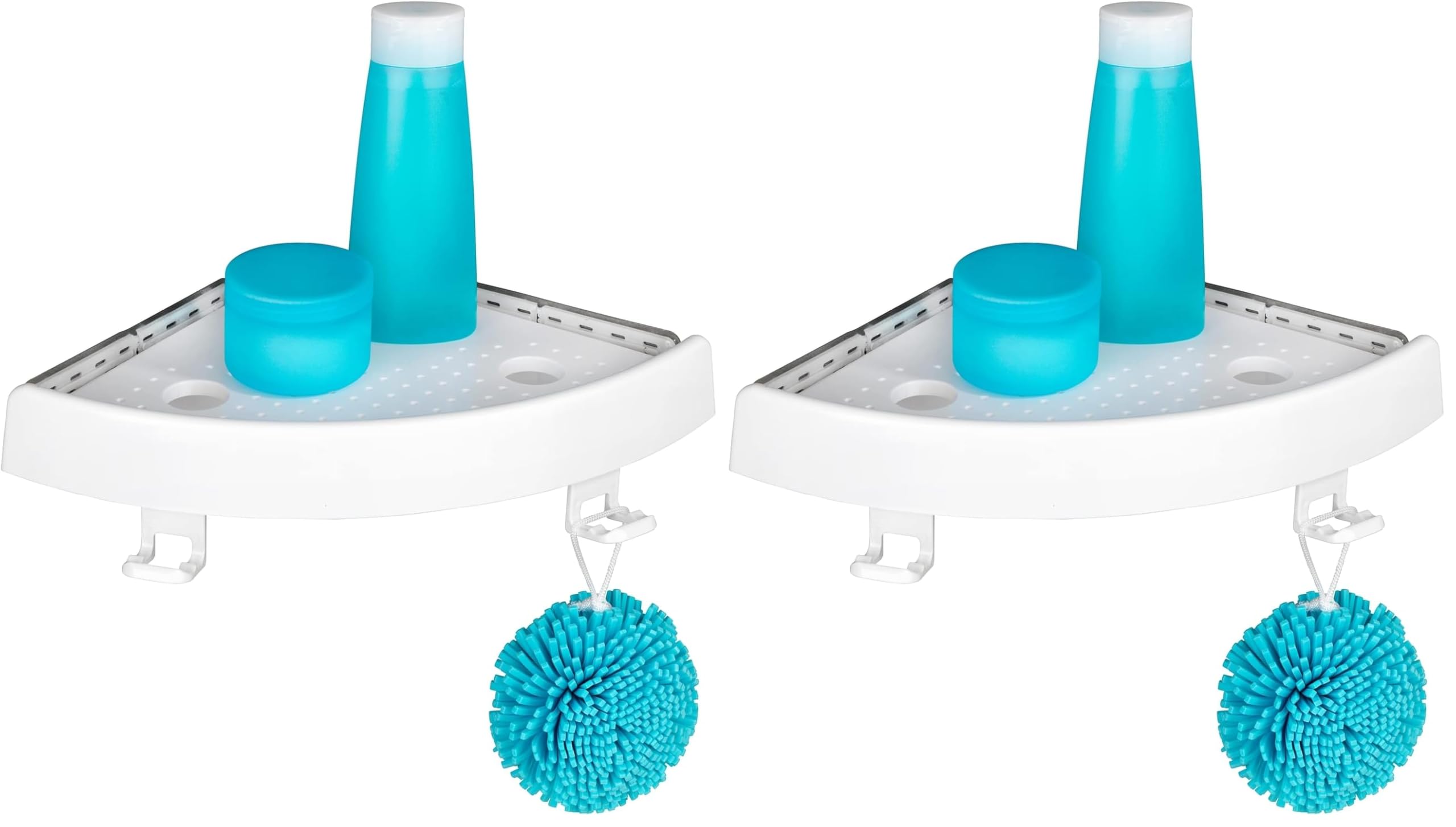 Étagère d'angle Allstar Maximex blanc pour fixer sans percer sur carrelage de douche