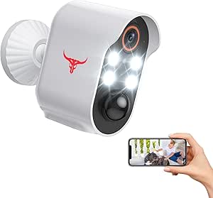 SHARKPOP Security Camera Wi-Fi wireless Cam with AI Human Detection, Two-Way Audio, Colour Night Vision, and Cloud Storage (4-spotlight) asin的图片