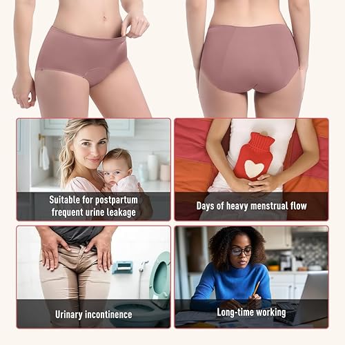 Miniatura 6 de Carer - Ropa interior a prueba de fugas para mujer, ropa interior lavable para incontinencia para mujer, 5.1 fl oz, súper absorbente, bragas