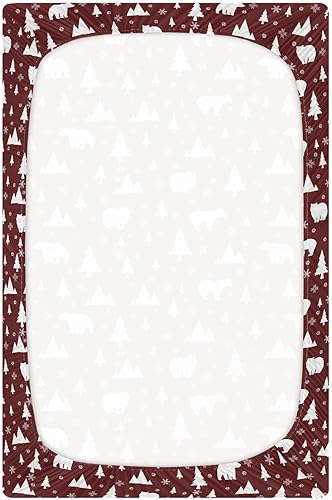 Miniatura 2 de Bear in Forest - Sábanas para cuna, sábanas ajustables elásticas para cuna para niños y niñas, sábana unisex acogedora para cuna de bebé, 27 x 39 x