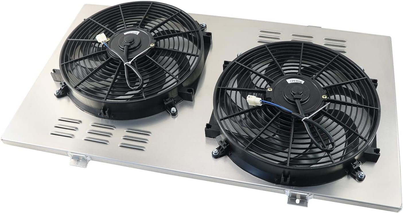 Aluminum Radiator Shroud Electric Fan for 1988-2000 Chevy C/K 1500 2500 3500 GMC Pickup 7.4L V8 1989 1990 1991 1992 1993 1994 1995 1996 1997 1998 1999