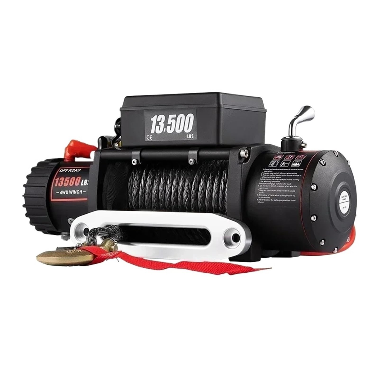 Wciągnik łańcuchowy Elektryczna Wciągarka 13500LBS Wciągarka Elektryczna 12v 27M/92FT Wciągnik Treuils Do Podnoszenia Liny Syntetycznej Do Przyczepy Samochodowej 4X4 Ciężarówka ATV