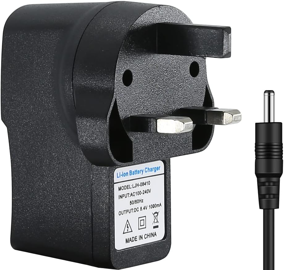 8.4V 1A Power Supply UK Adapter, AC to DC Chargr Plug for PFSN LED Torch - DC3.5mm Charger Power Cord