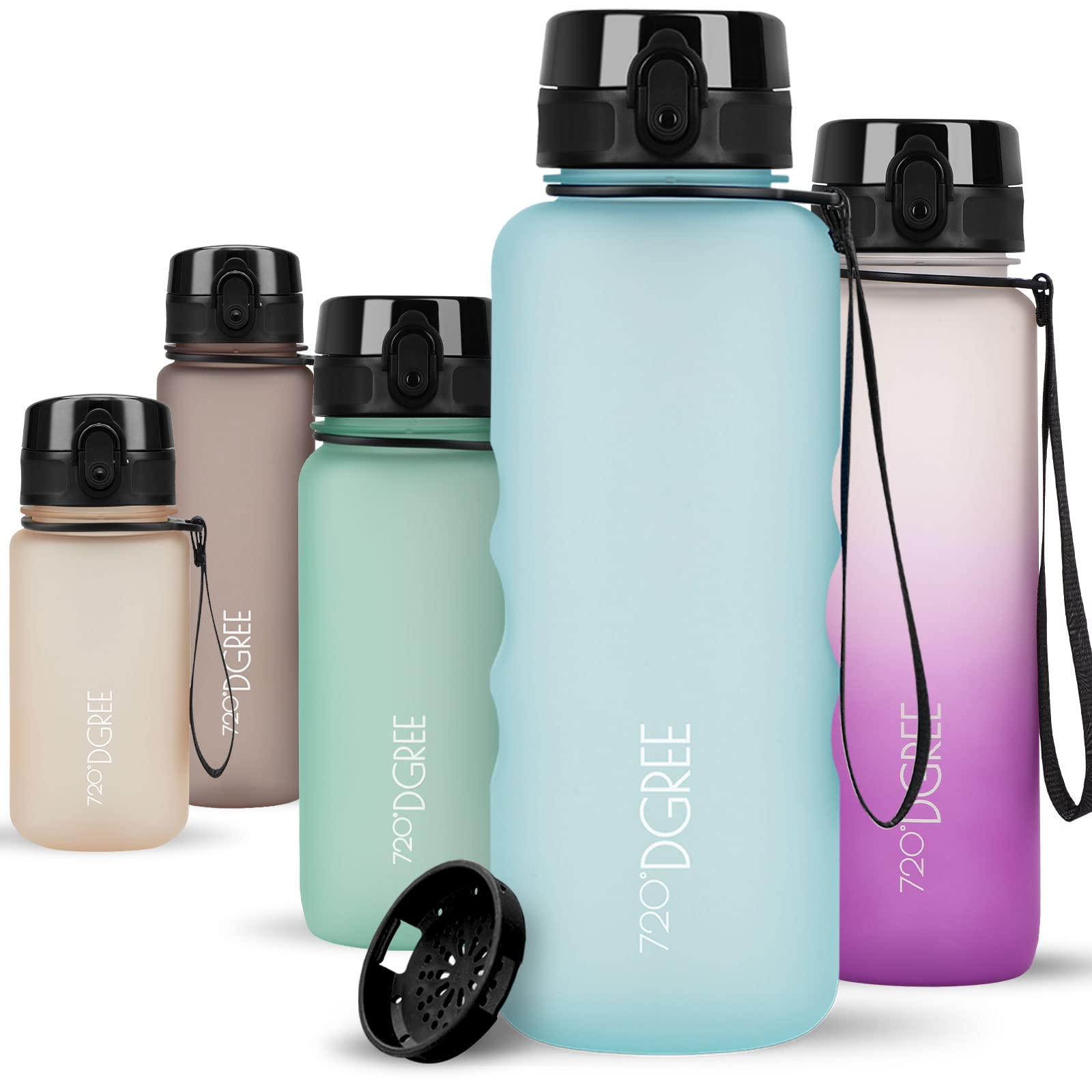 720°DGREE Botella Agua 1 Litro “uberBottle“ - Tamiz-Fruta, softTouch - Sin BPA, Prueba de Fugas, Reutilizable - Cantimplora, Water Bottle ideal para Deporte, Fitness, Gimnasio, Senderismo, Ciclismo — view 126