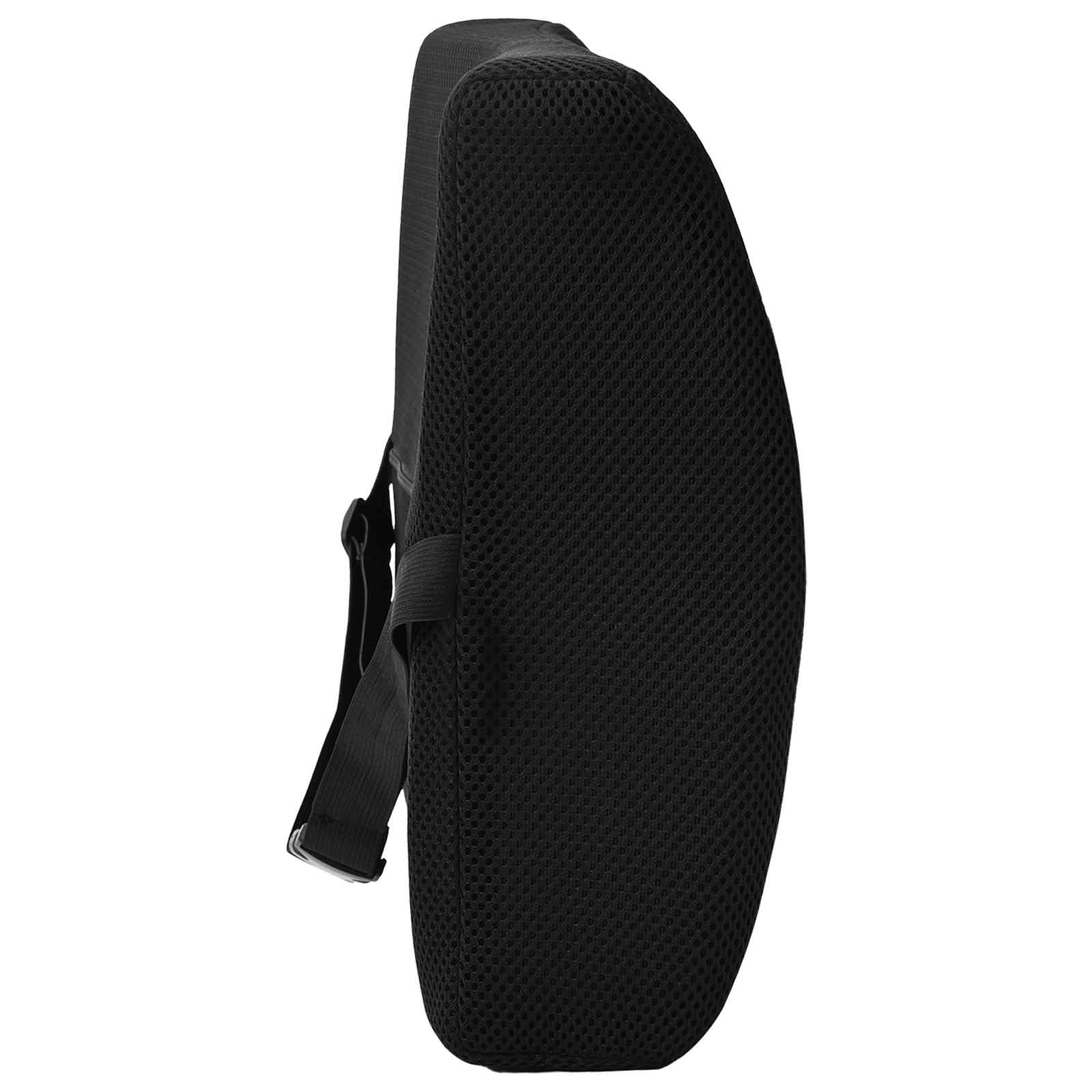 Cojín de respaldo negro de espuma viscoelástica, 35,5 x 30 x 12 cm, con funda de malla transpirable para sofá y oficina, 1 cojín de respaldo para largos períodos de asiento