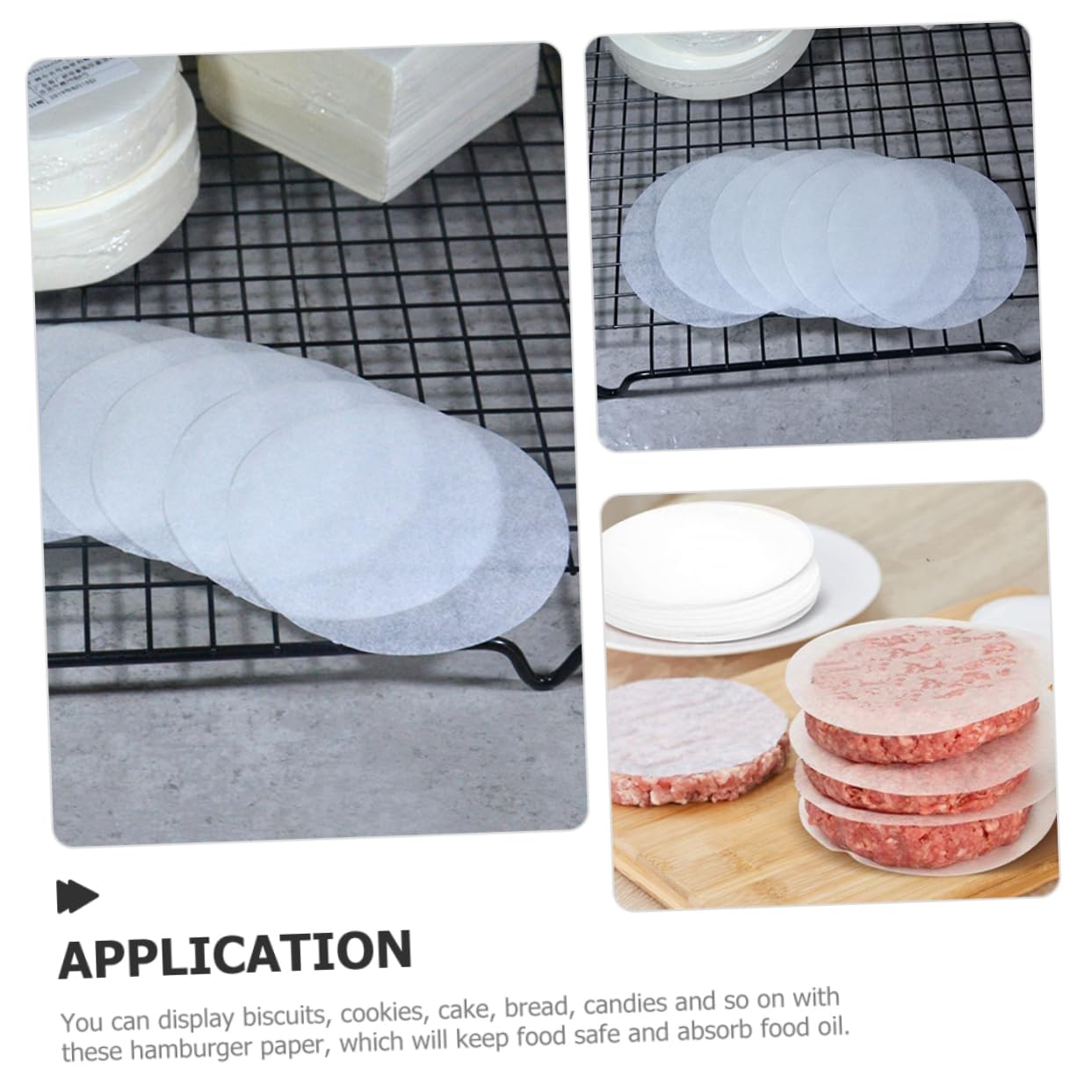 Cabilock Food Liner Baking Paper for Hamburger Thickened Grill Pan Paper Non-stick Bread 200 Sheets for Cooking