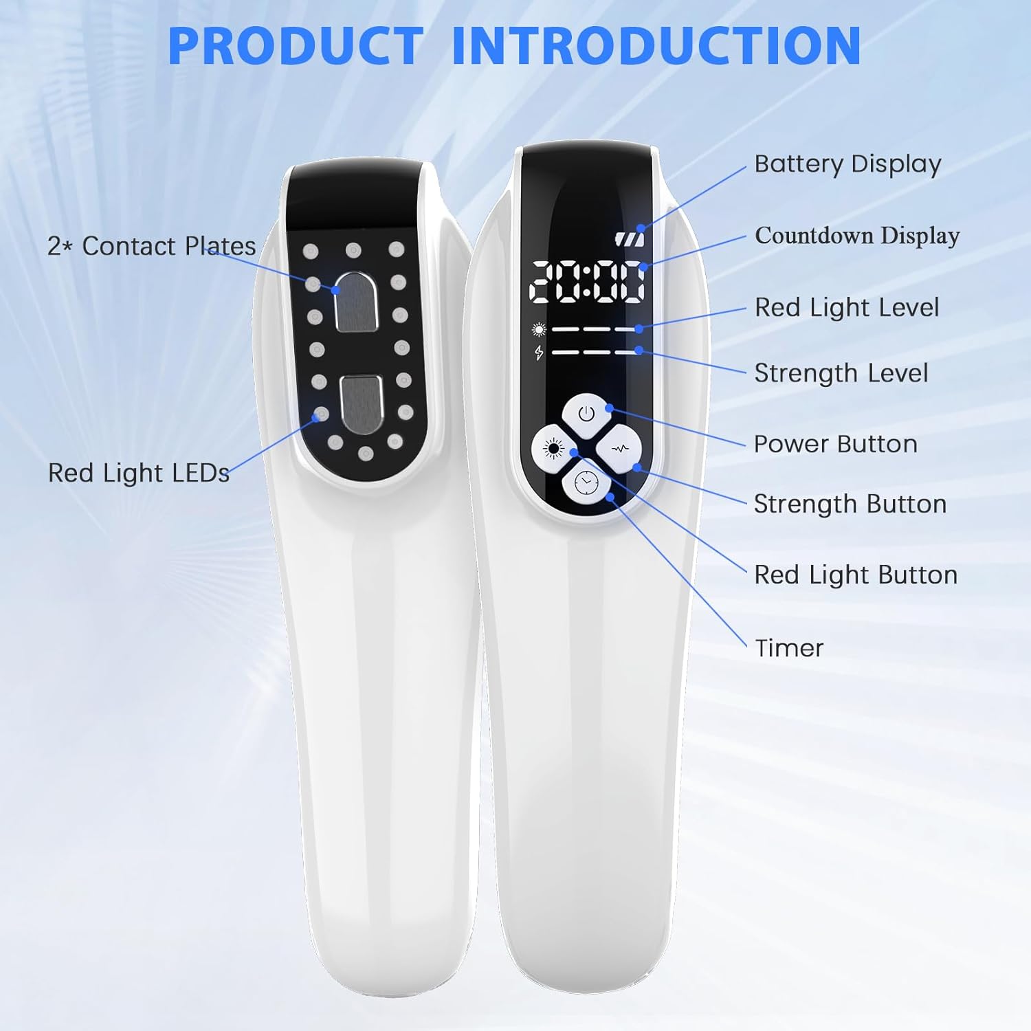 Infrared & Red Light Therapy Device, Portable Cold Red Light Therapy Wand for Body Joints & Muscles Wellness Support, Home Use for Human/Pet (4x808nm +12X650nm)