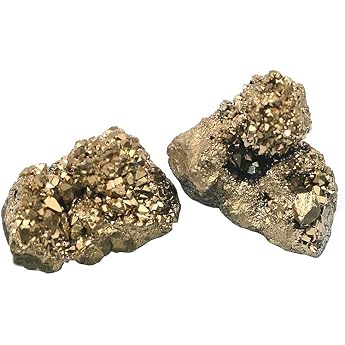 Pyrite Stone Natural Cat Gold 2 Pieces Pyrite Stone Pyrite Cat Gold Minerals Stones Crystal Stone Quartz Stone for Fortune Telling Chakra Energy Healing Stones