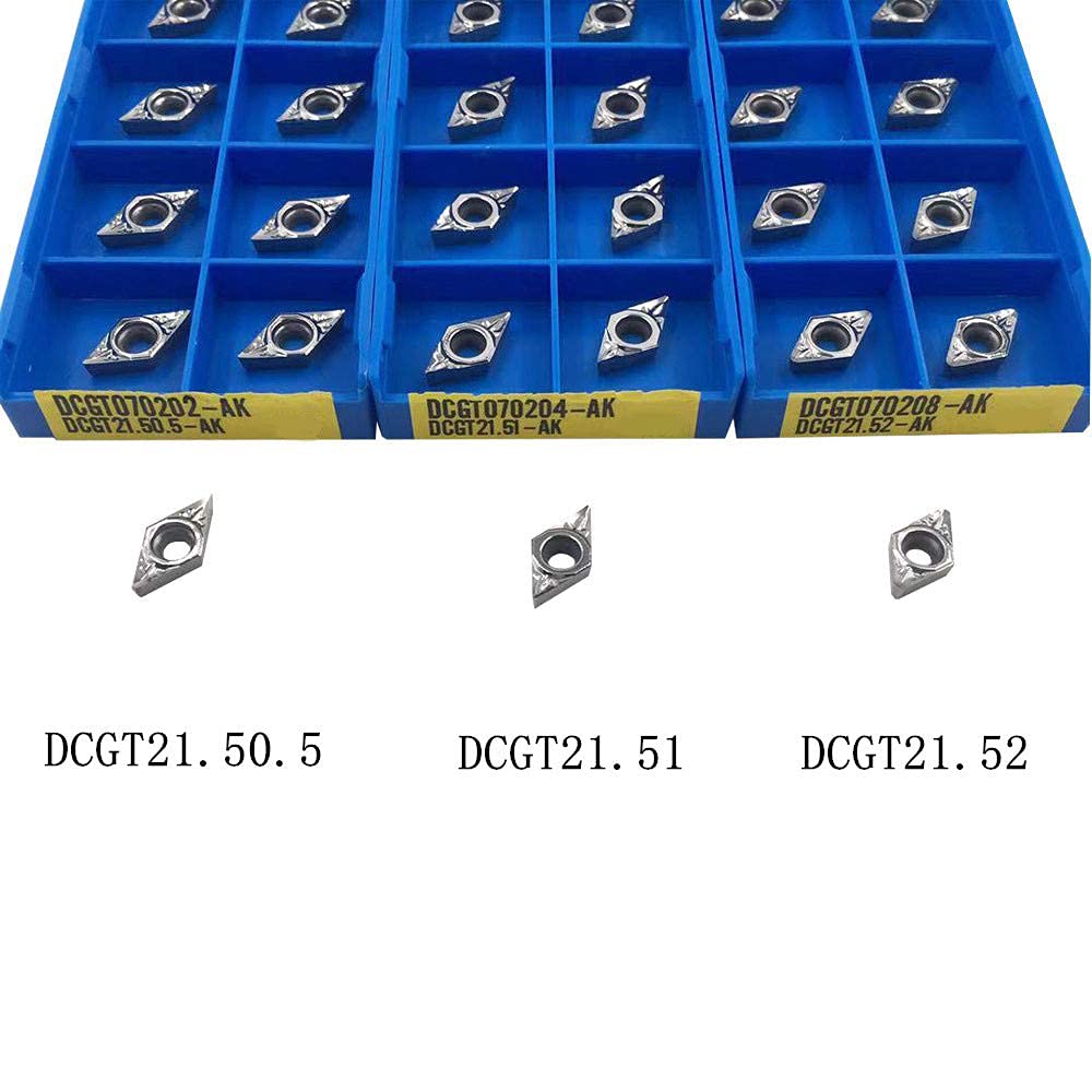 10Pcs DCGT11T302 Carbide Inserts For Aluminum – CNC Lathe Turning Tools, 0.2mm Radius, For Non-Ferrous Metals